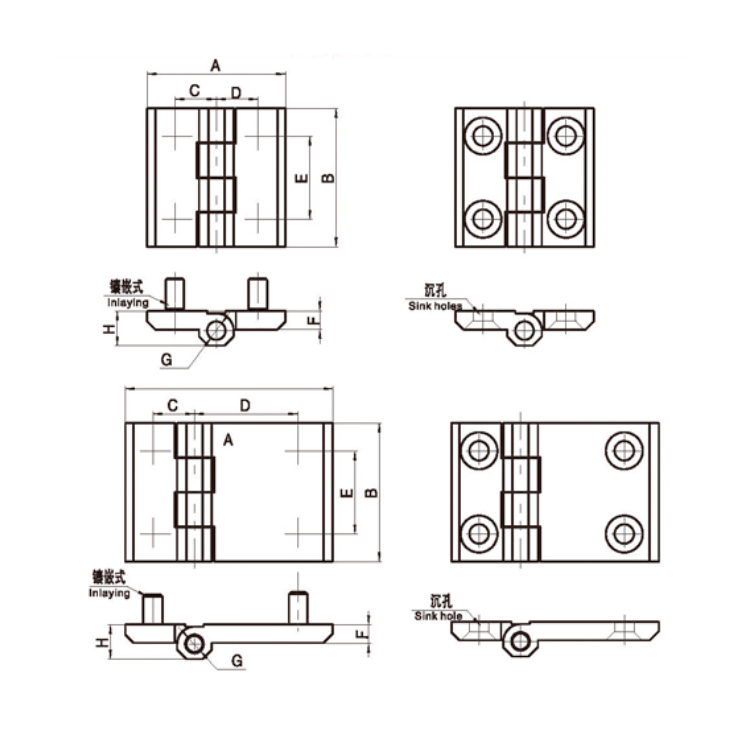 Bisagra plana-B2204