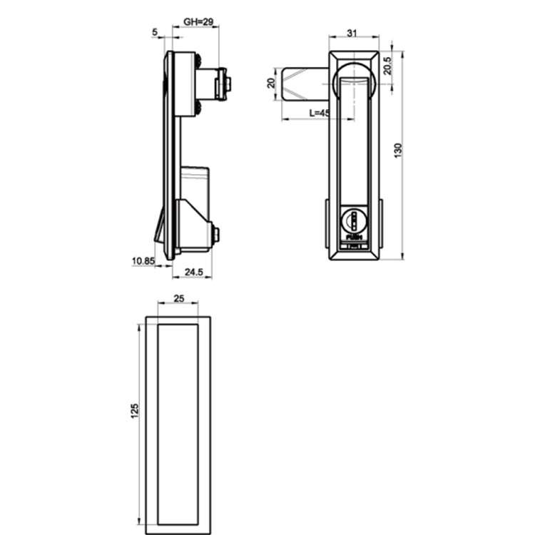Presione para abrir el Rocker Lock-A7141