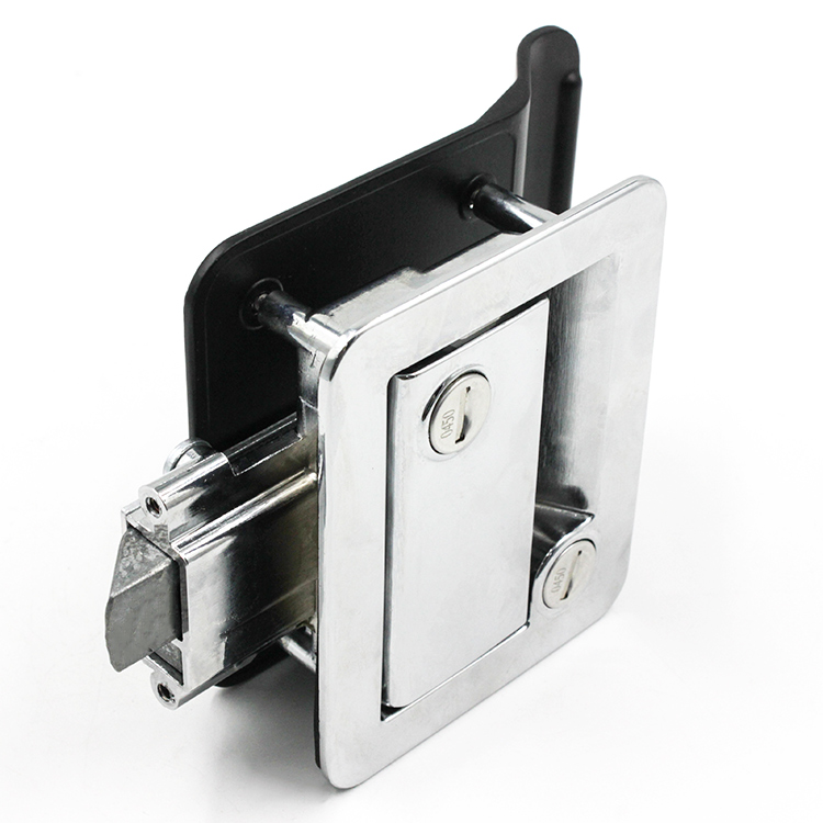 Cerraduras de lengüeta de apertura doble para interiores y exteriores para autocaravanas, cromadas-A7902-1116