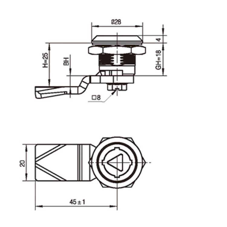 Herramienta antisabotaje Tipo Cam Lock-A6017